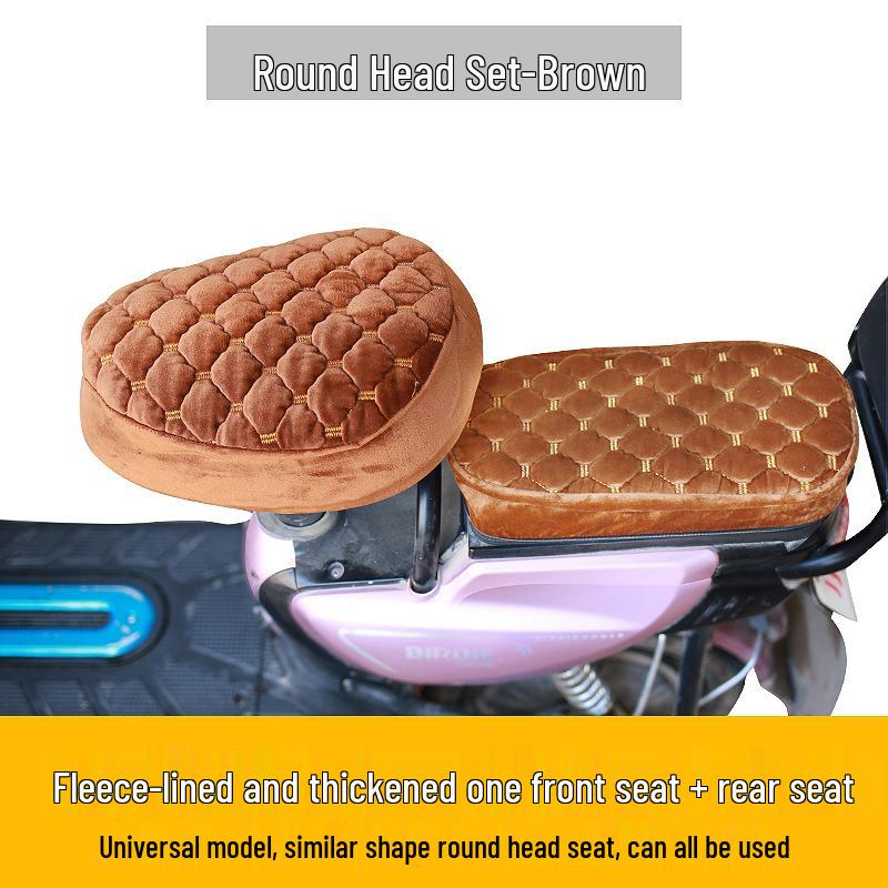 Plüsch-Winter-Sitzbezug für Elektrofahrzeuge - Verdickter Schwamm, Universell passend für Fahrräder und Akku-Fahrzeuge