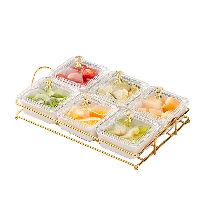 Ceramic Divided Snack & Fruit Platter Set