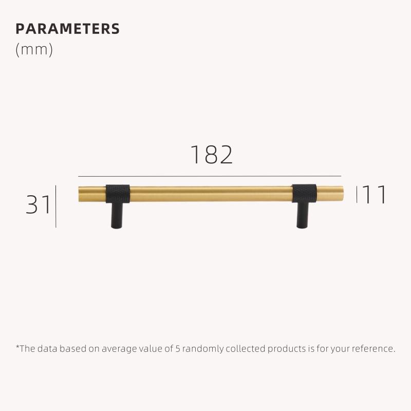 Dooroom Brass Furniture Handles Modern Knurling Black Gold Pulls Wardrobe Dresser Cupboard Cabinet Drawer Shoe Box Knobs