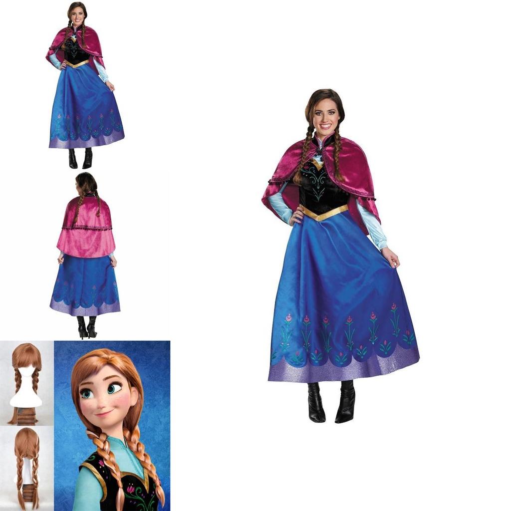 Enchanting Princess Anna Fancy Dress With Detachable Cape For Girls' Cosplay Adventures
