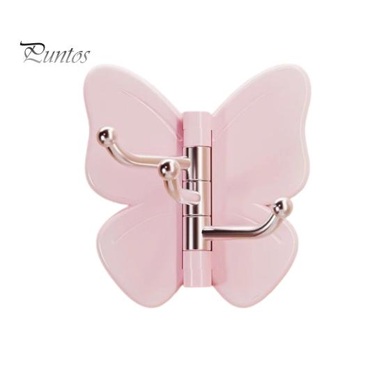Corner Storage Hooks Rotating Butterfly Adhesive Wall Hooks, 3-Prong No-Drill Swivel Hangers, with Flexible Adjustable Angle Space-Saving Hook,