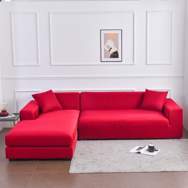 Water Resist Sofa Cover Thickened Milk Silk Living Room Sofa Cover Elastic Fabric L -Shaped Corner Sofa Cover Anti -Pet Scratch