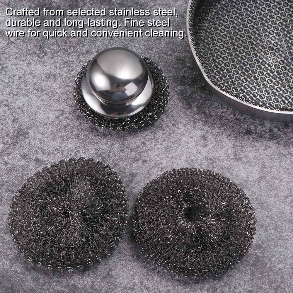 6Pcs Heavy Duty Stainless Steel Pot Brush Dishwashing Wire Ball Pan Cleaning