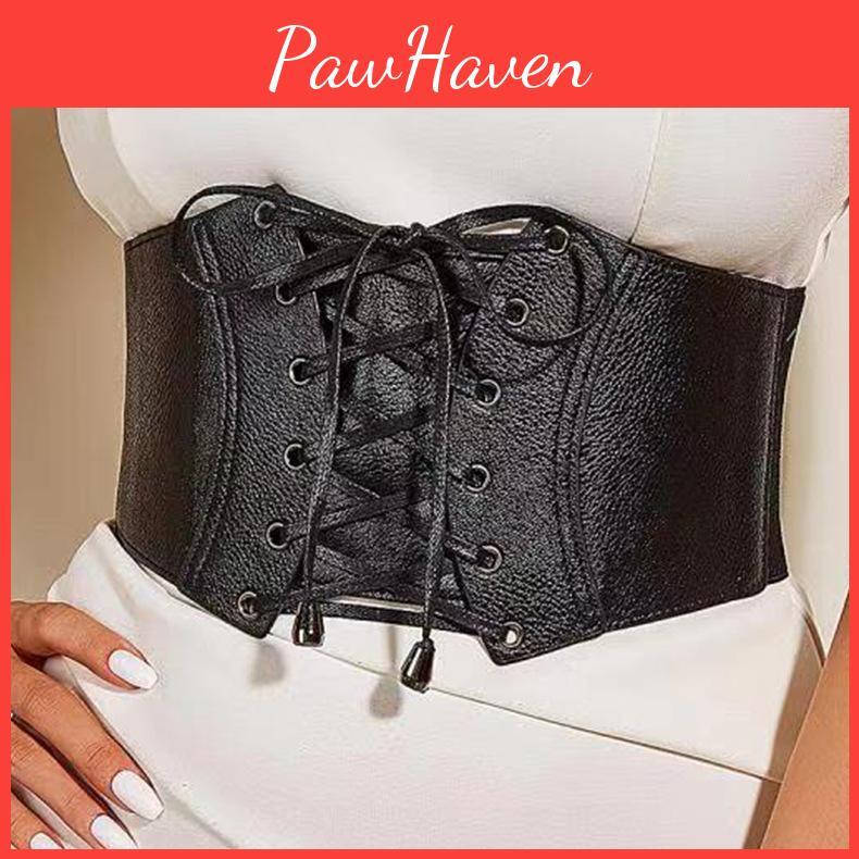 Patterned Fanshaped Litchi Binding Rope Waist Belt Dress Waist Belt Decoration