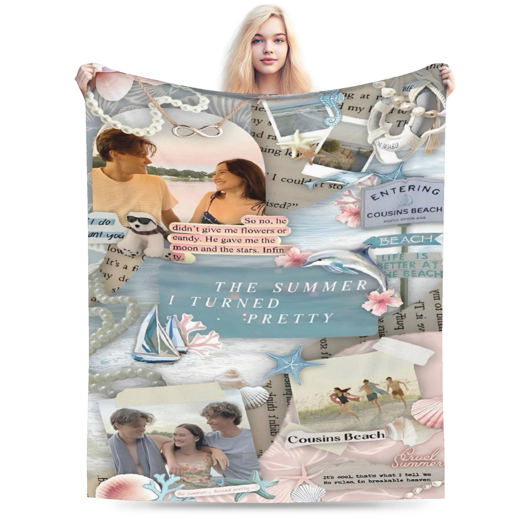 TSITP Blanket Quality Warm Soft The Summer I Turned Pretty Throw Blanket Autumn Girls Boys Outdoor Aesthetic Bedspread 75X95CM