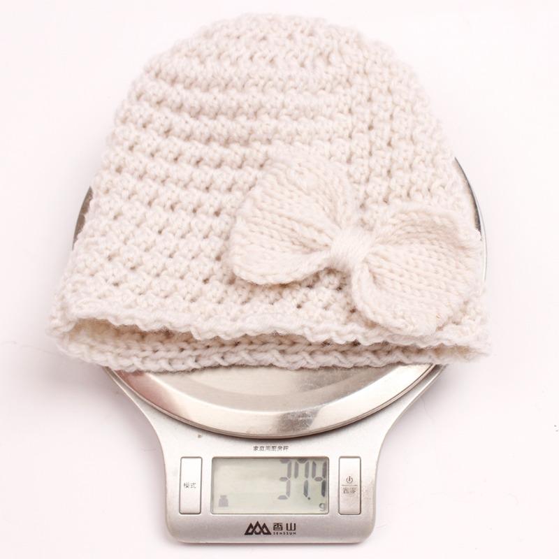 Baby-Wollmütze für Herbst und Winter, bequeme einfarbige Kinder-Überziehmütze mit Schleife, Babymütze