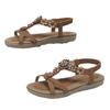 Rutschfeste Sandalen mit flachem Absatz und Strasssteinen Vielseitige Sandalen Blumen-Flachstrand-Schuhe Strassstein Rutschfest
