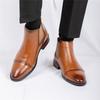 Mode Mode Homme Noir Marron Pointu Business Décontracté Bottine Cheville Mâle Hiver Montantes Nouveau Confortable Chelsea Chaussures Cuir
