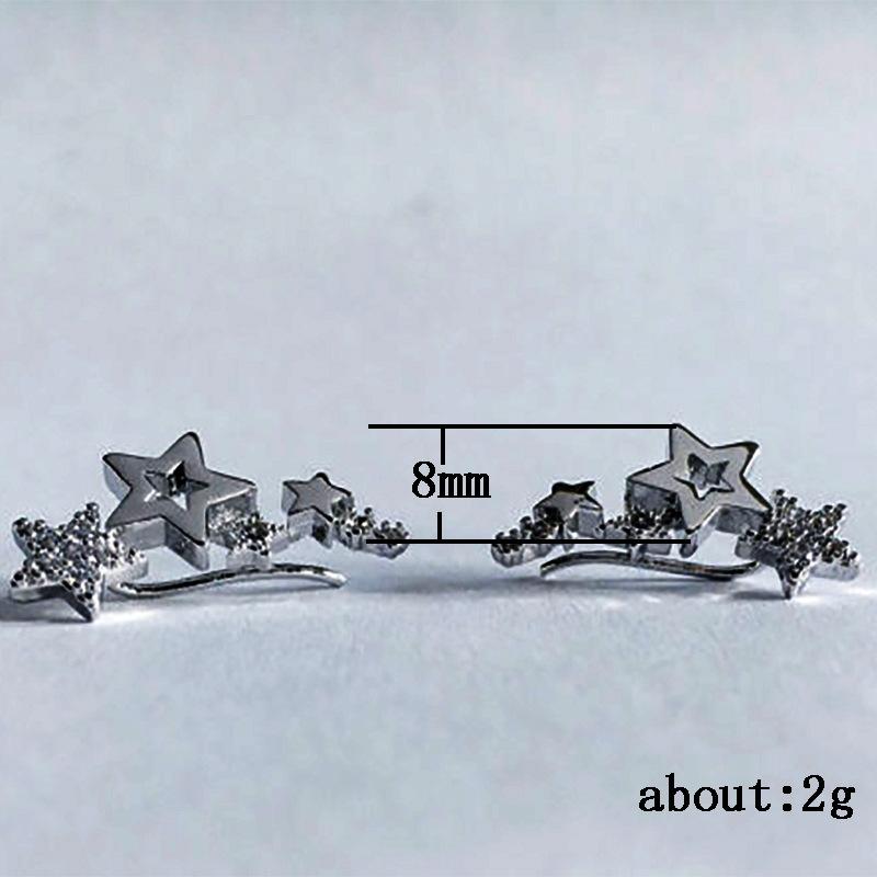 Kleine frische Campuswind-Stern-Ohrstecker Internet-Berühmtheit Streetstyle, Schlichter Modetrend Ohrschmuck