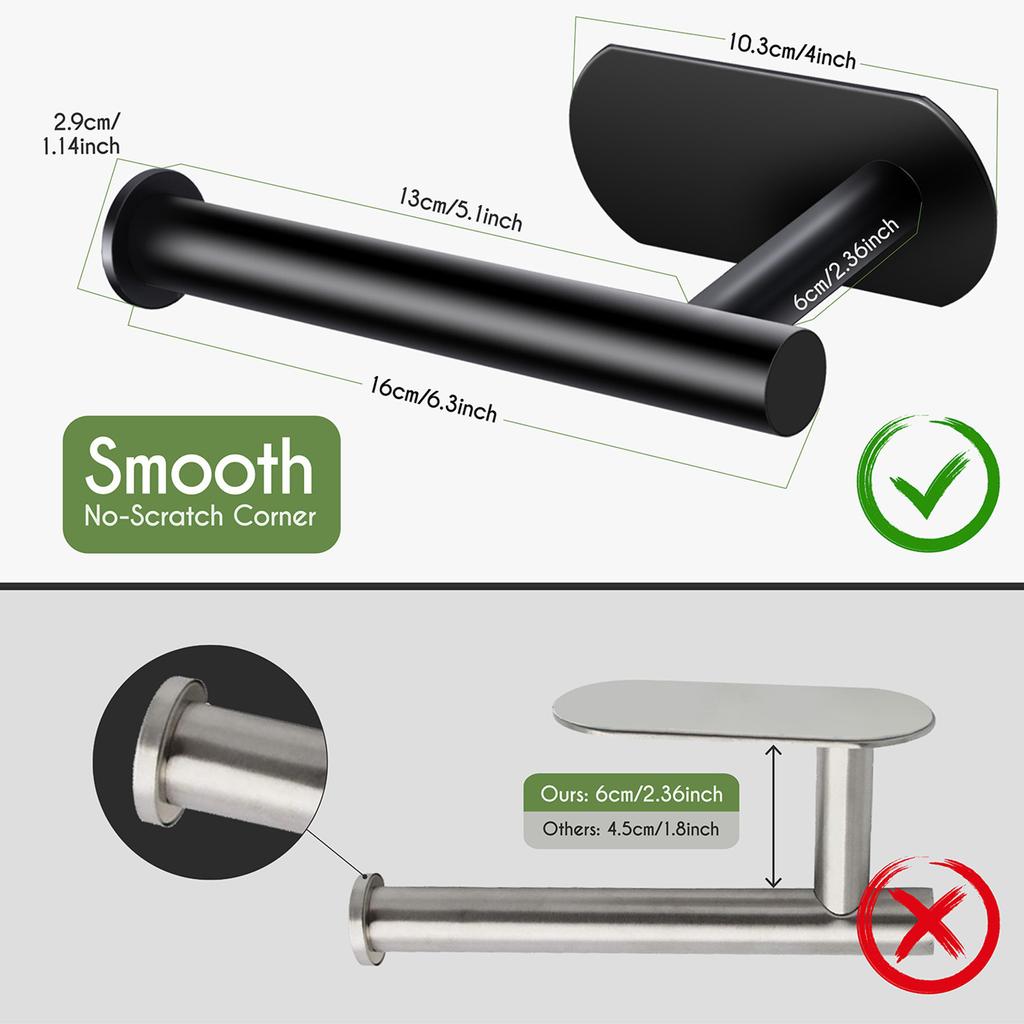 Suport pentru hârtie igienică, suport autoadeziv pentru hârtie igienică pentru baie, toaletă, băț de bucătărie, suport pentru hârtie montat pe perete