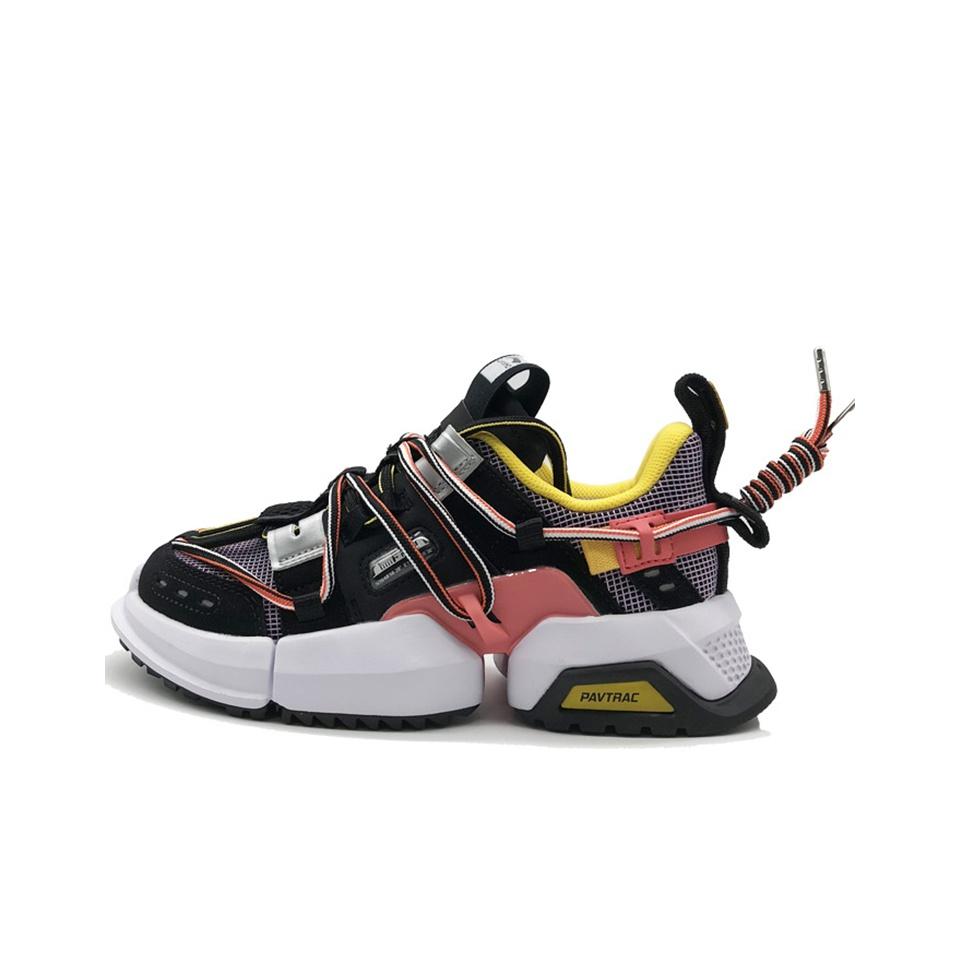 Li Ning Pangu 2019 New York Fashion Week Shock Absorption Non-Slip Wear-Resistant Low-Top Sports Casual Shoes Women sneakers Black Red AGLP088-10