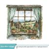 1Pc Window Scenery Print Pvc Flat 2D Self Adhesive Simulation Wall Stickers Living Room Wall Art Decor