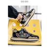 Mens Fashion Printed Embroidered Thick Sole Height Increasing Casual Sports Shoes