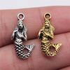 Mermaid Skeleton Charms Gothic Alloy Pendants For Halloween DIY Jewelry Accessories