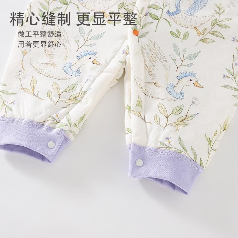 40g Quilted Cotton Baby Romper Long Sleeve Snap Front Sleepsuit Newborns 0-12 Months Fall Winter