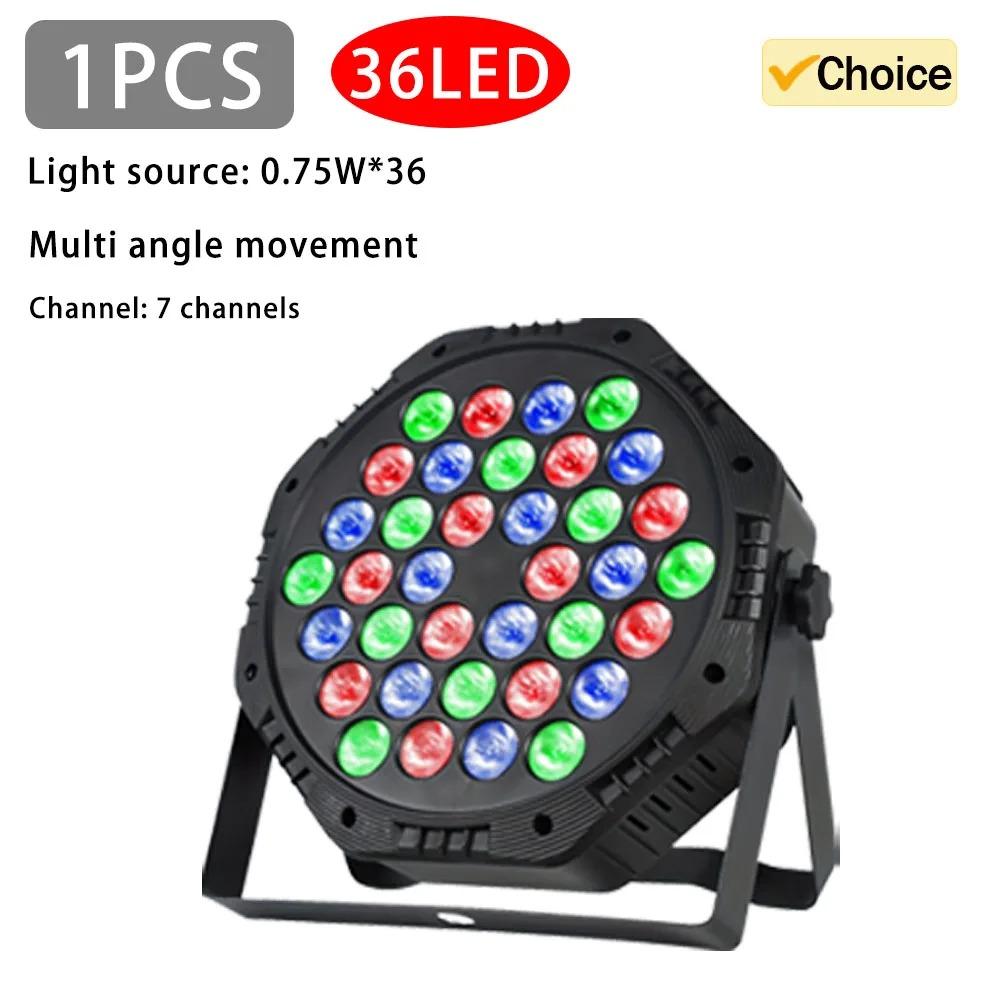 

1/5/10PCS LED Colorful Dyeing Stage Lights 0.75W*36 Full Color Remote Control Lamp Wedding Par Performance Surface Light Flash US Plug