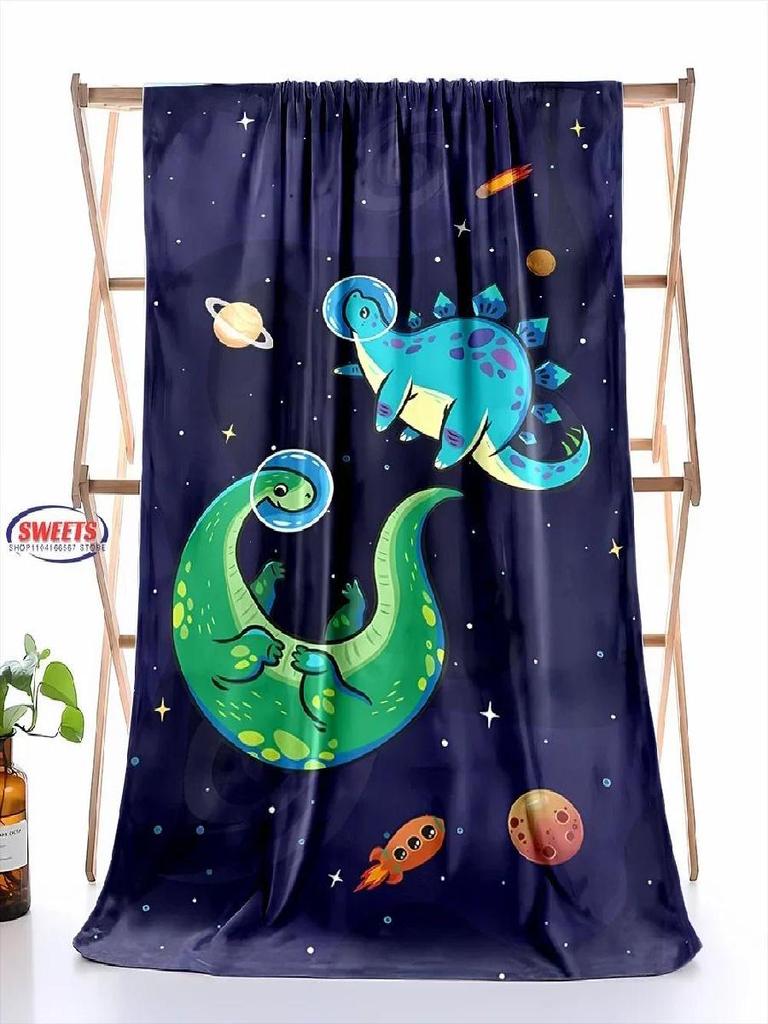 Dinosaur Print Flannel Throw Blanket Soft Warm Bed Cover for Bedroom Sofa Picnic Outdoor Leisure Nap Trip Gift