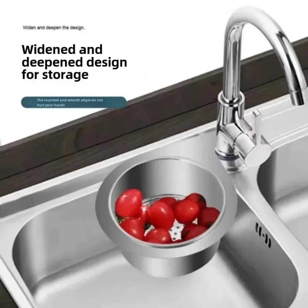 

1pc Kitchen Sink Swan Shelf Drain Basket Stainless Steel Filter Vegetable Wet and Dry Suspension Hollow High Value 2024