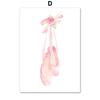 Pink Girl Bowknot Ballet Shoes Name Custom Nursery Wall Art Canvas Painting Posters And Prints Pictures For Baby Kids Room Decor