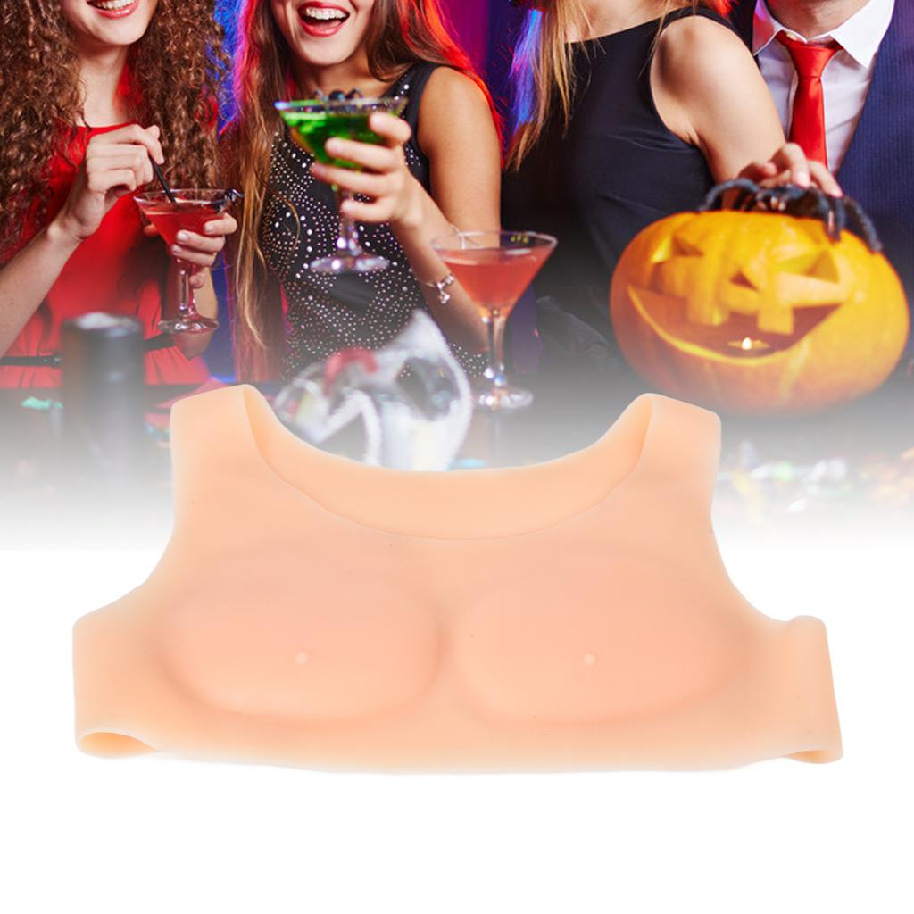 Fake Simulation Chest Vest Soft Thickened Silicone Men s False Chest Muscles Cosplay Costume