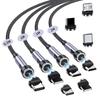 HYDOOD Magnetic Charging 3A Fast Charging for Phone To Charging Charging Cord Connectors 4 1M 1M 2M Magnetic Lighting for Pad Phone Cable, 7-Pin, +