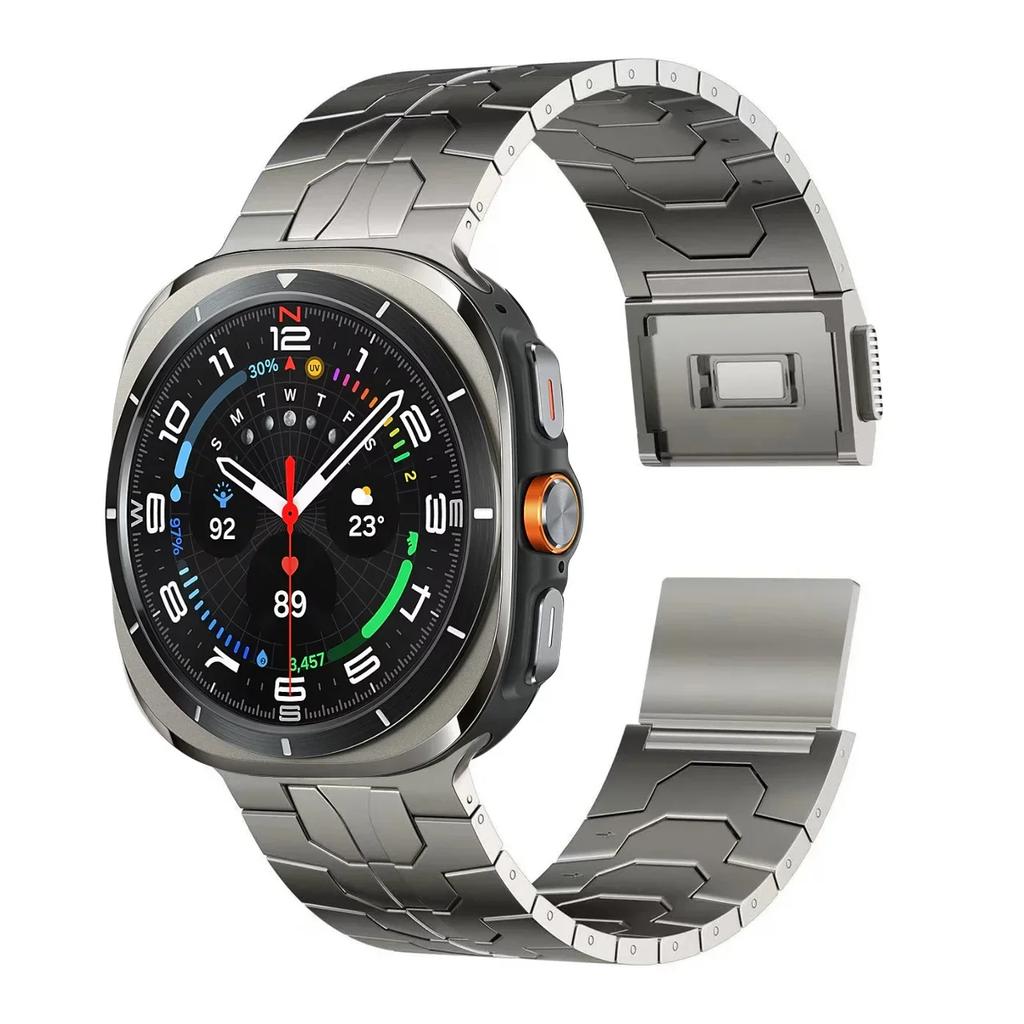 Magnetic Clasp Strap for Samsung Galaxy Watch 7 Ultra 47mm Stainless Steel Wristband for Samsung Watch 7 Ultra 47mm Metal Strap