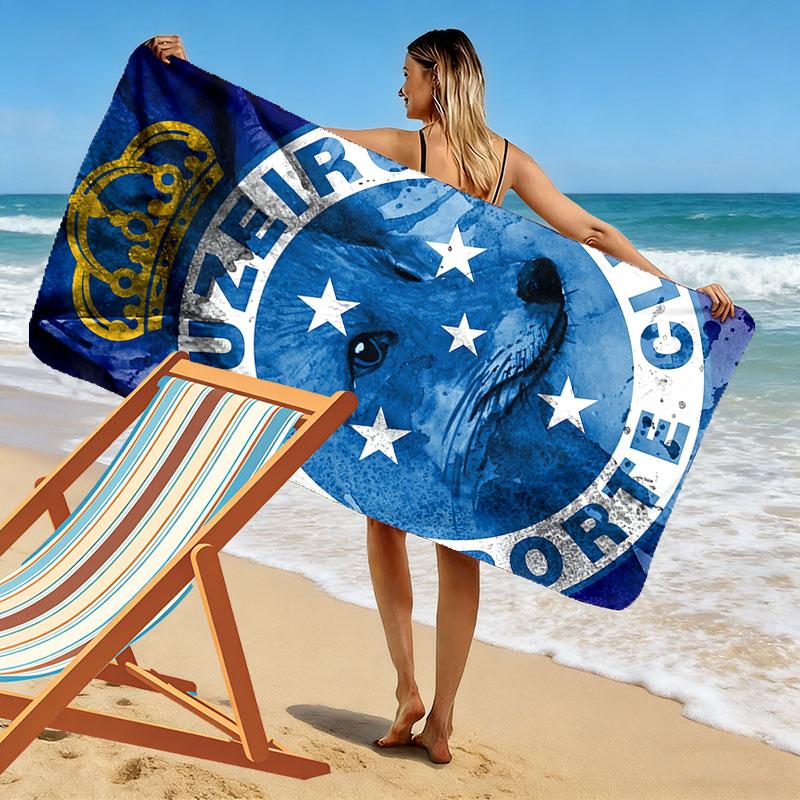 Cruzeiro Esporte Clube Print Beach Towel, Large Soft Quick Dry Towel for Beach Camping Swimming