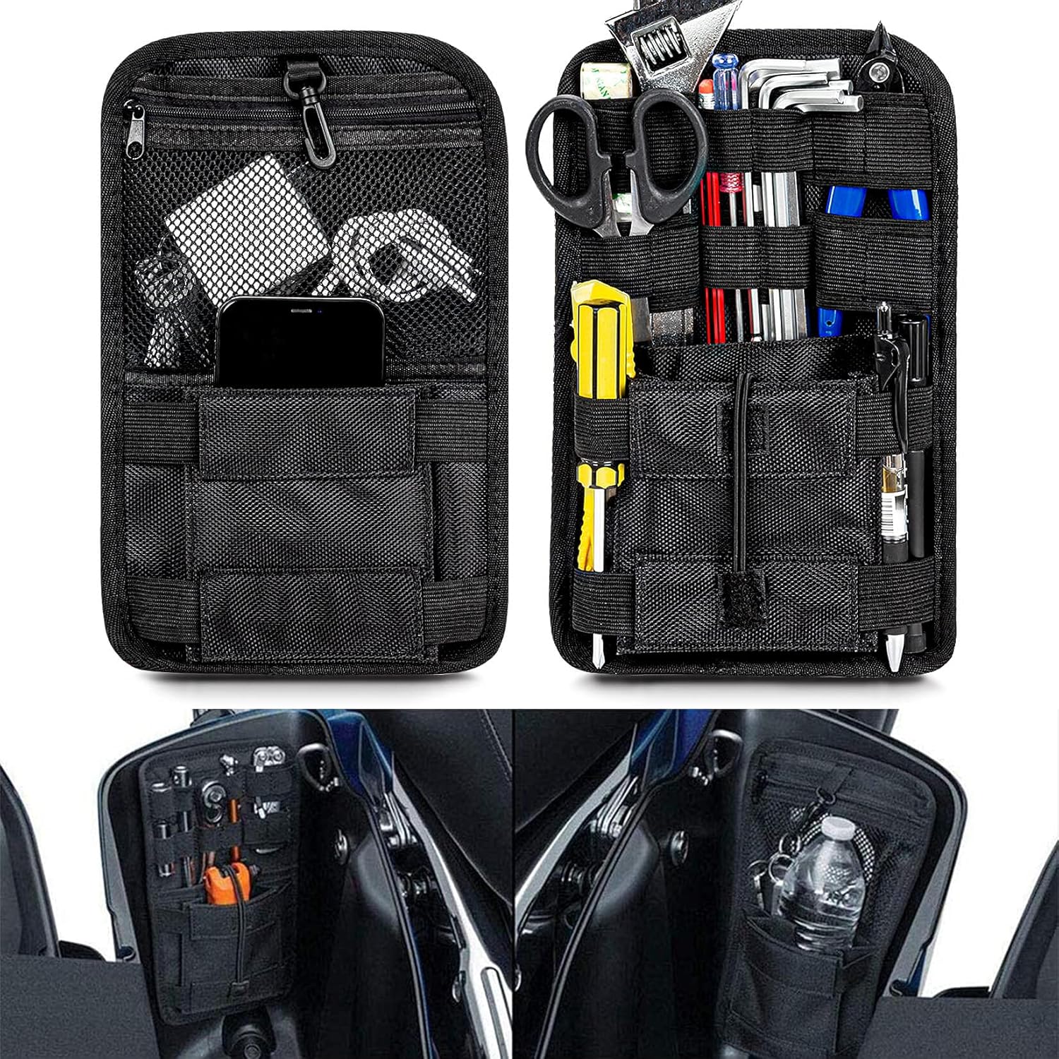 

PSLER Saddlebag Organizers, Internal Saddle bags Small Tools Organizer Bags for Vehicle Motorcycle Bike 2 Packs
