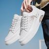 Warrior Graffiti Fashion Simple Daily Commuting Non-Slip Wear-Resistant Lightweight Low-Top Skate Shoes Men Sneaker White Brown WXP(WZ)-223402