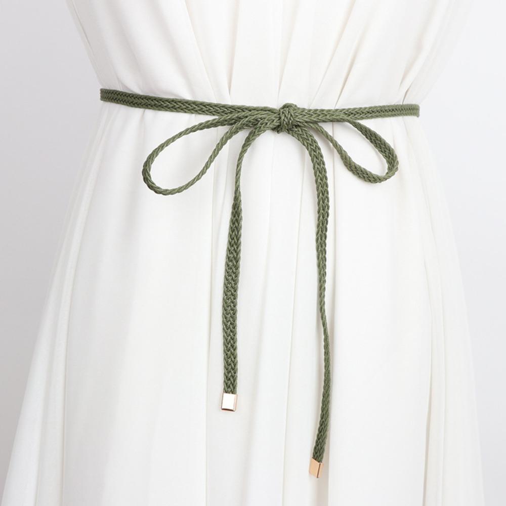 Weave Dress Slim Belt Solid Color Sweater Strap Fashion Waist Closing Decorative  Female