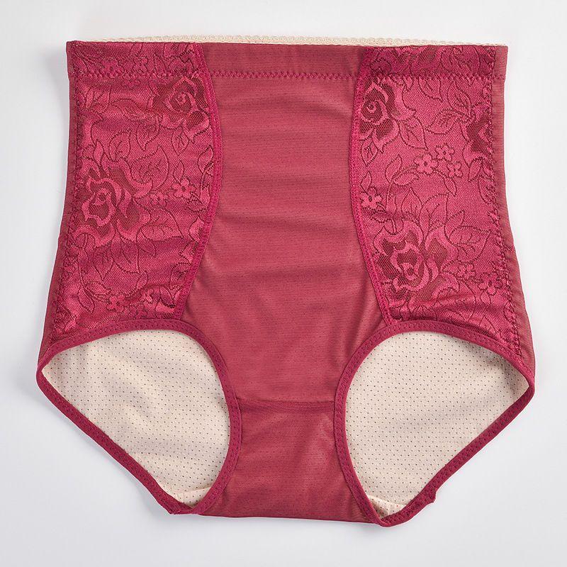 Women's Tummy Control Underwear with Court Lace Mid-High Waisted Slimming Body Shaping Pants for Ladies