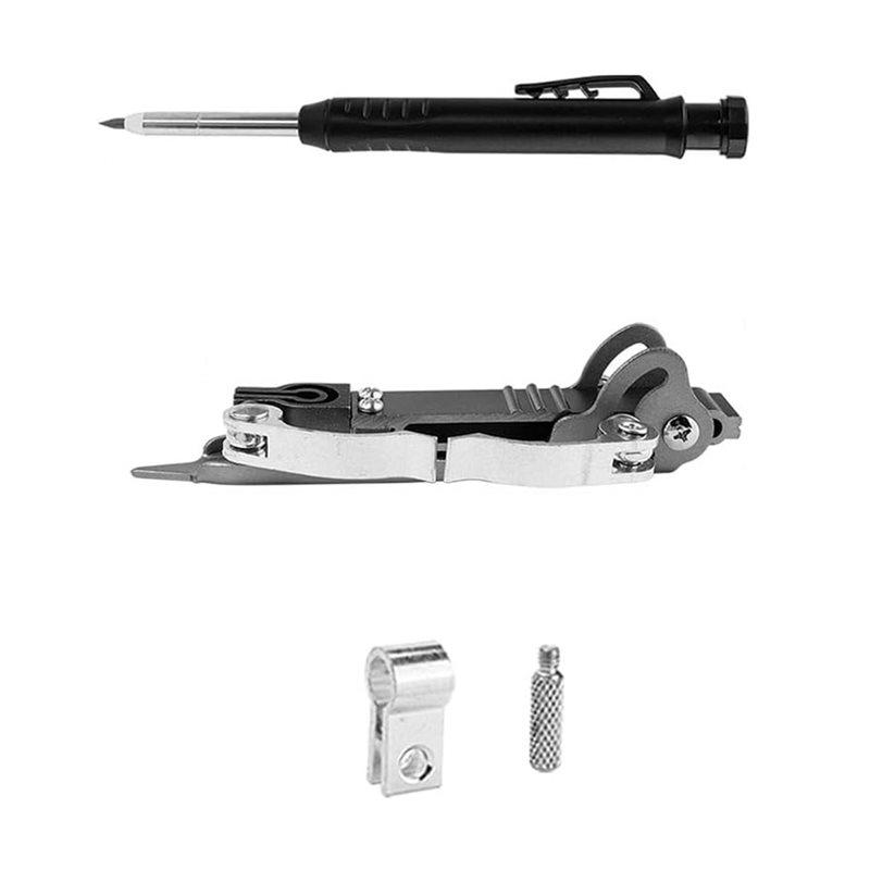 AB34-Deep Hole Punching Scribing Tool With Multifunctional Pencil Woodworking Scribe Gauge Scriber Line Maker Measuring Device