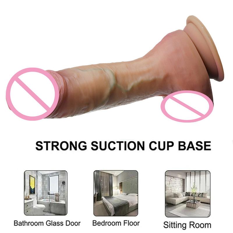 Super Realistic Dildo Dual-Layer Liquid Silicone Dildos Sex Toys For Women G-Spot Masturbation Realistic Penis Huge Consolador
