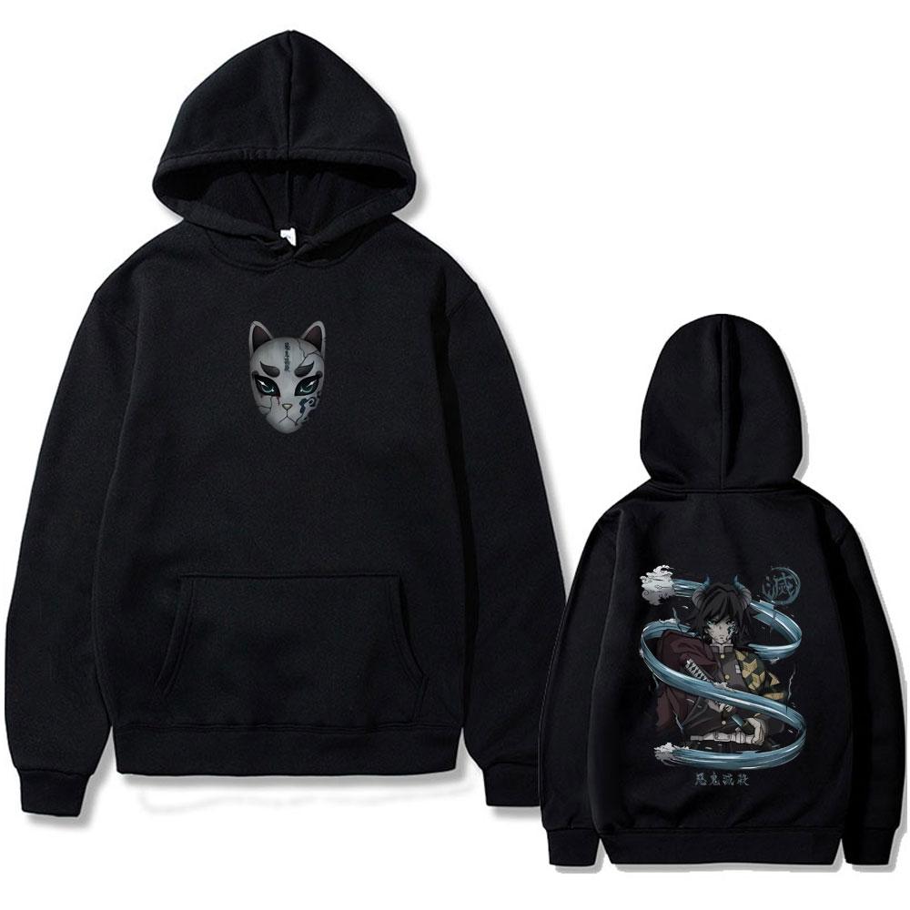 Anime Demon Slayer Tomioka Giyuu Graphic Print Hoodie Men Women Clothing Cartoon Oversized Pullover Man Hoodies