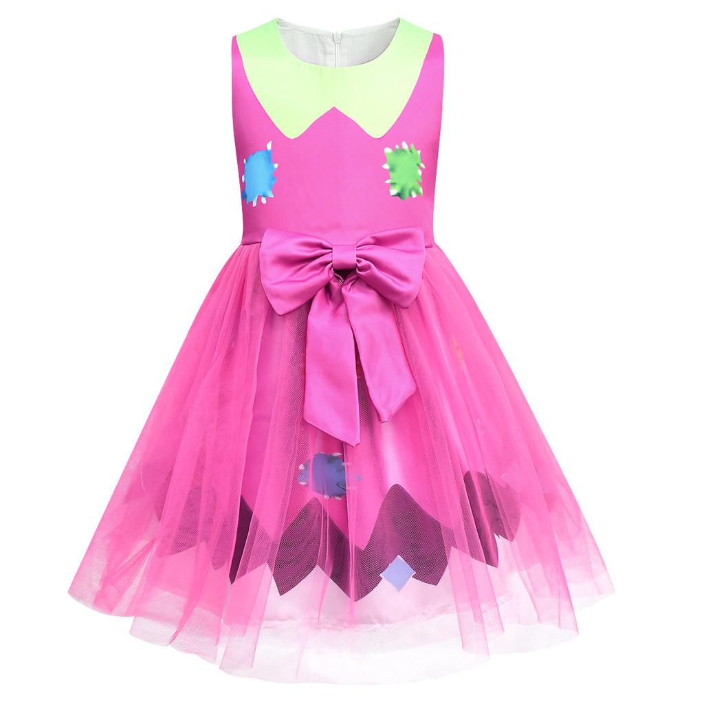 

83086 Kids Girls Lily Lovebraids Pink Print Bow Sleeveless Princess Mesh Tutu Dress 160cm рожевий червоний колір