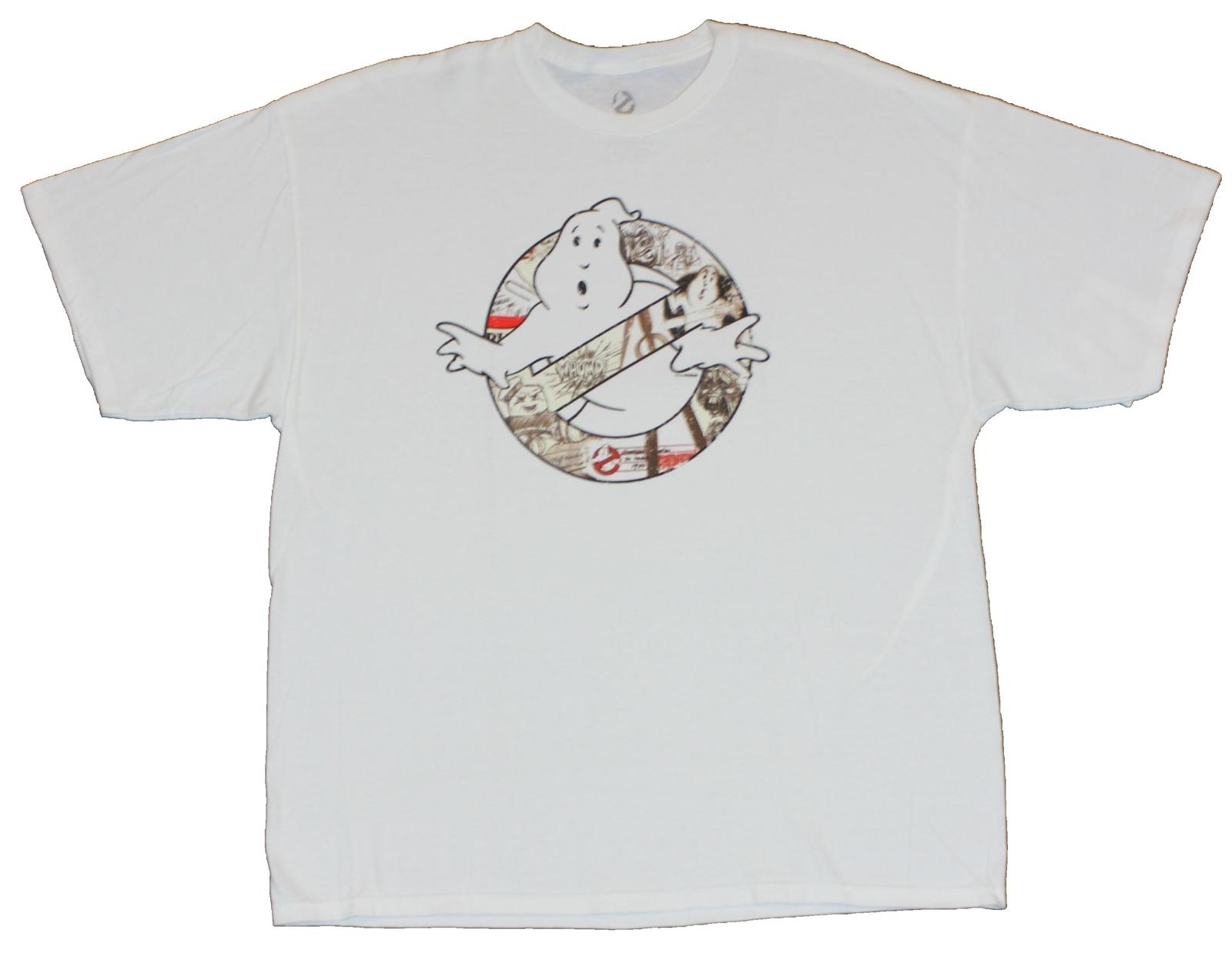 Ghostbusters Adult New T-shirt Classic Logo Filled With Comic Collage XXXL
