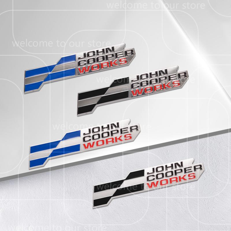 3D New JCW Car Sticker Front Grille Zinc Alloy Emblem For Mini Cooper S U25 J01 J05 Aceman F66 F65 F67 Rear Trunk Badge Decal