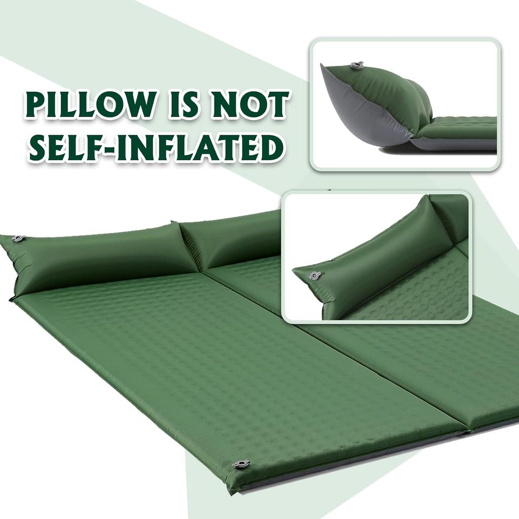 Camping Inflatable Mattress Sleeping Pad With Pillows Ultralight Air Mat Waterproof 5cm Thicken Self Inflating Sleeping Mat