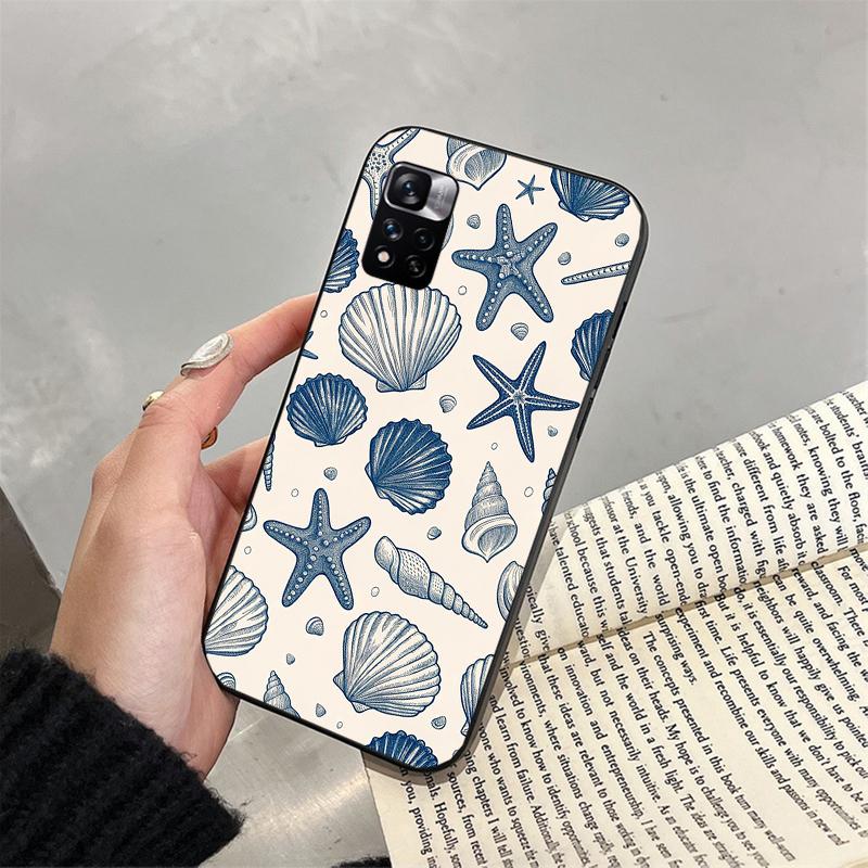 Phone Case For Xiaomi Poco C71 15T 14T Pro Redmi note 15 14 14 13 Pro Redmi A5 15C 13C Starfish Shell blue Ocean