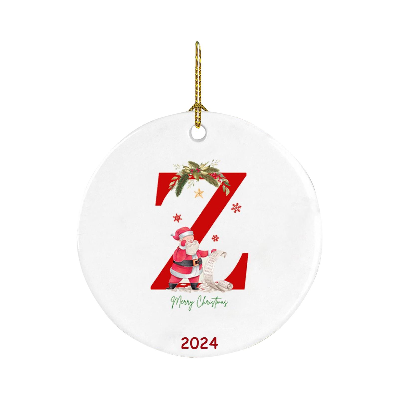 

26 букв Санта Рождественская подвеска Акриловая подвеска для автомобиля Украшение на рождественскую елку One Size