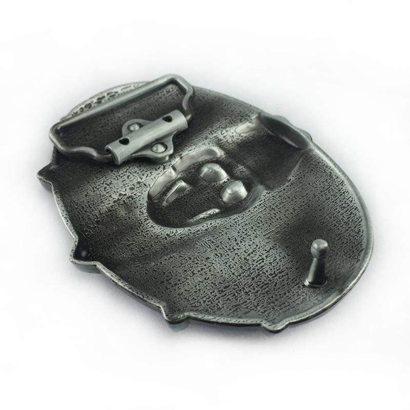 Western Cowboy Skull Black Large Zinc Alloy Retro Oval Belt Buckle