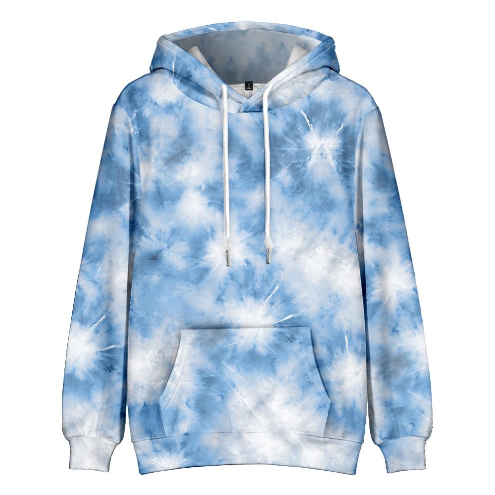 Tie Dye Hoodie Women Unisex Trippy Psychedelic Swirl Pattern Pullover Soft Streetwear Hooded Sweatshirt with Pocket for Festival