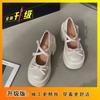 Summer new Japanese jk heightening French versatile Mary Jane single shoes bow thick high heel small leather shoes women