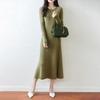 Women Sweater Dress 100% Wool MODERN NEW SAGA O-neck Knit Long Pullover Winter Jumpers Wool Long Dress Female