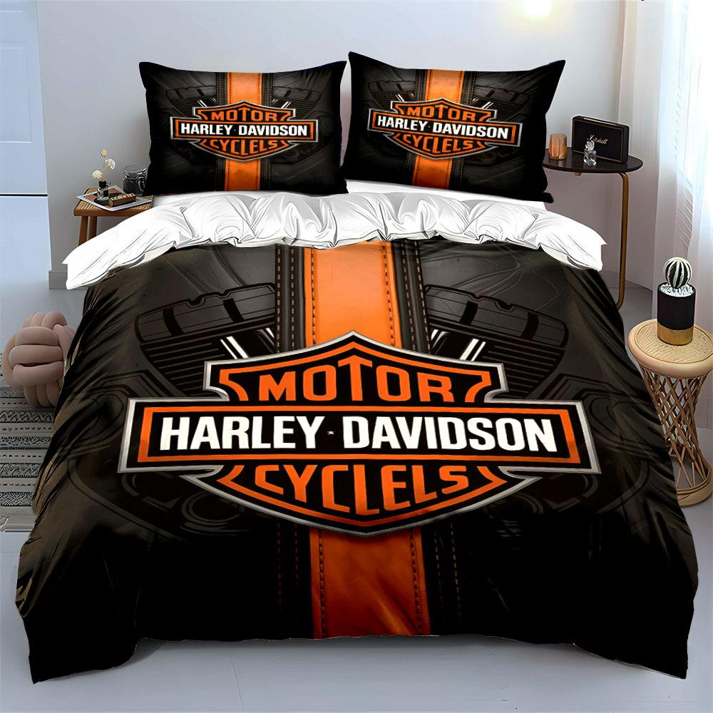 """Harley Davidson Black Bedding""" Biancheria da letto Copripiumino Set Copripiumino Federe (1 * Copripiumino 2 * Federe, senza piumino)