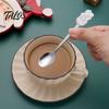 Cute Bear Coffee Stirrers 4Pcs Christmas Dessert Spoons, Stainless Steel Spoons with Gingerbread Star Shaped Stirring Man Stocking Snowman Handle,