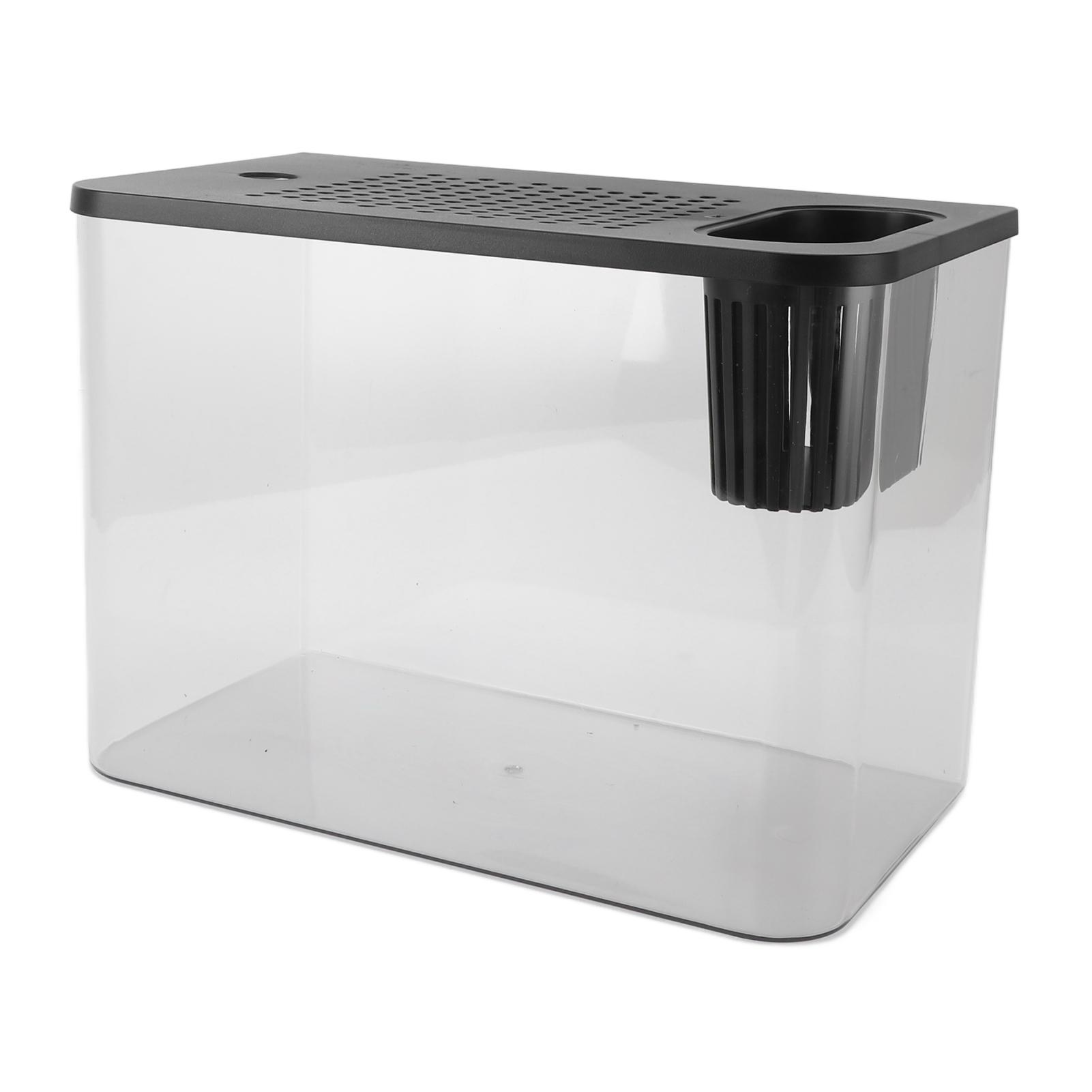 Small Fish Plastic Clear Landscape Desktop Aquarium for Goldfish Shrimp Betta Fish