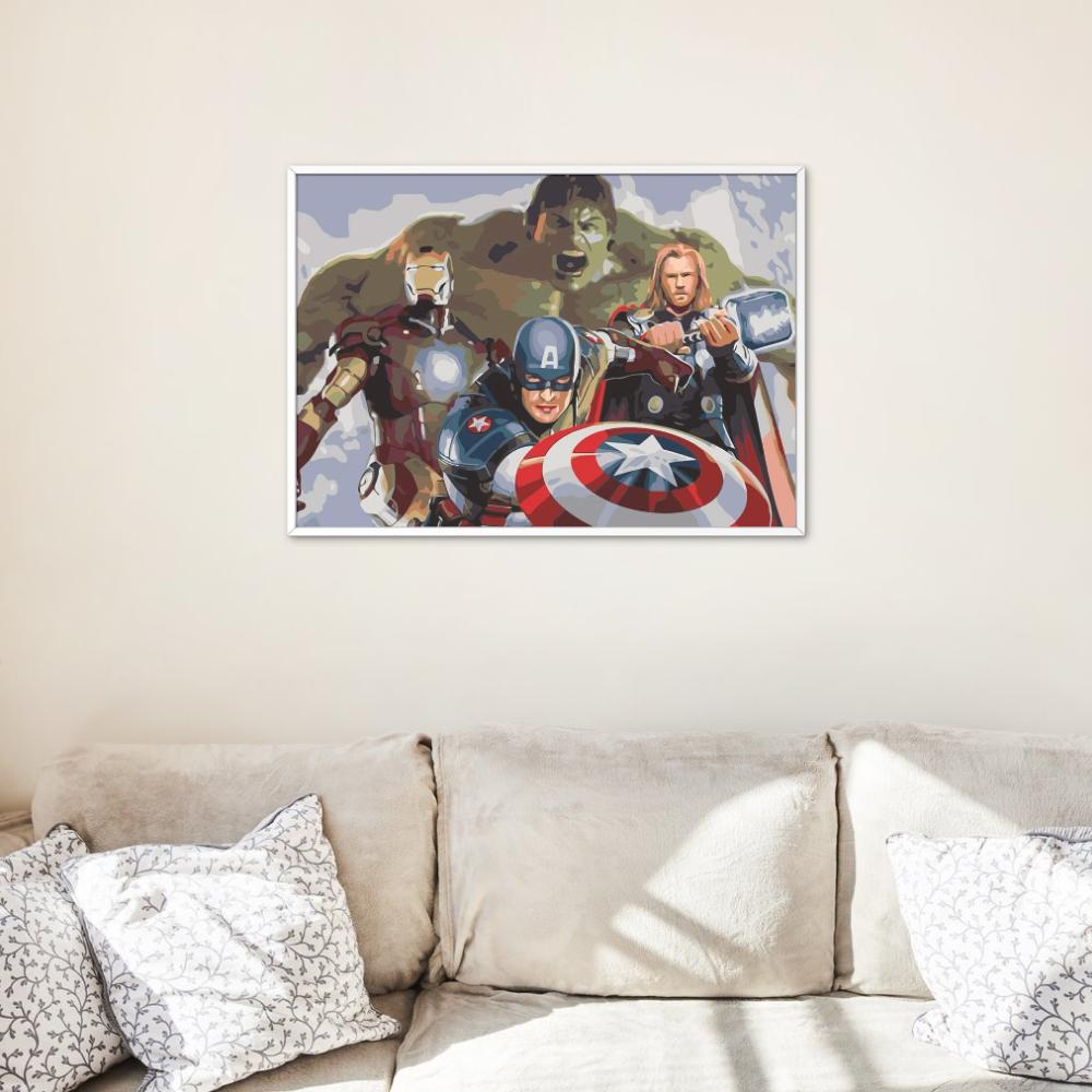 Paint by Numbers with Frame Paintings To Paint - Marvel 50x40 Cm