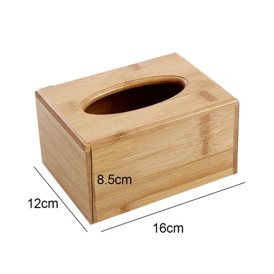 Wooden Cubic Rectangular Tissue Storage Box Paper Case Home Hotel Napkin Holder