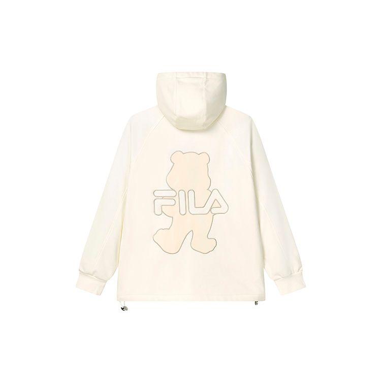 FILA Solid Color Fashion Loose Hooded Casual Long Sleeve Sweatshirt Women sweatshirt Milk-Salt-White F51W138599F-IV